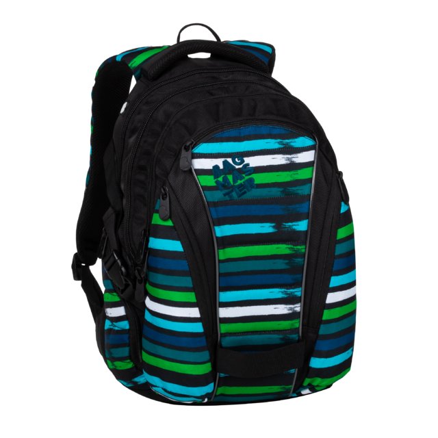 Studentský batoh BAGMASTER BAG 20 C BLUE/GREEN/BLACK/WHITE