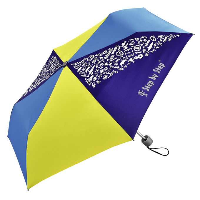 Dětský skládací deštník, žlutá/ modrá