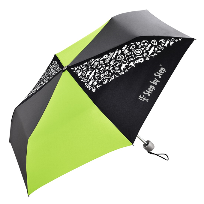Dětský skládací deštník, černá/ šedá/ zelená