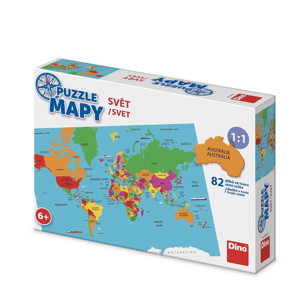 Mapa svět 82 puzzle nové