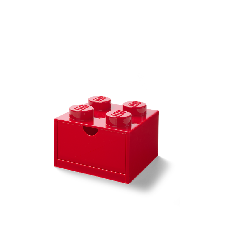 LEGO stolní box 4 se zásuvkou - červená