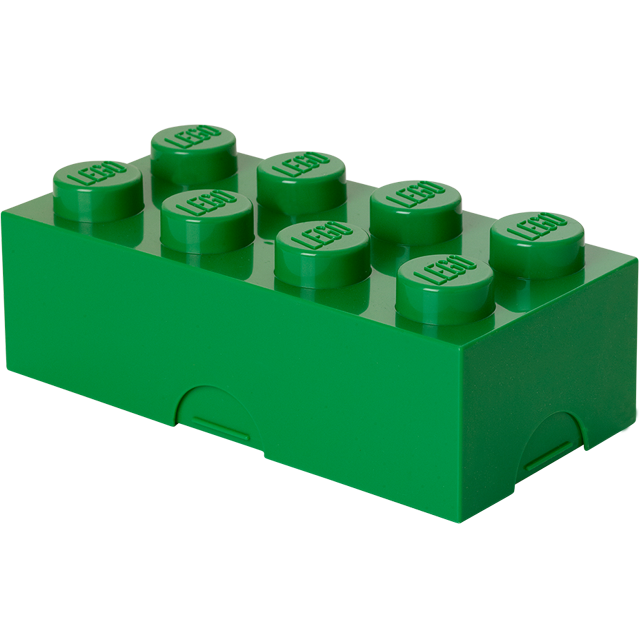 LEGO box na svačinu 8 100 x 200 x 75 mm - tmavě zelená