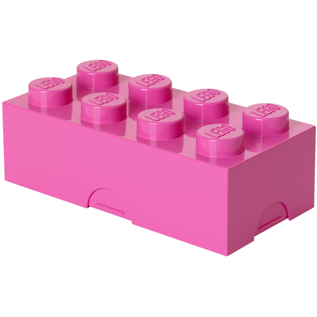 LEGO box na svačinu 8 100 x 200 x 75 mm - růžová