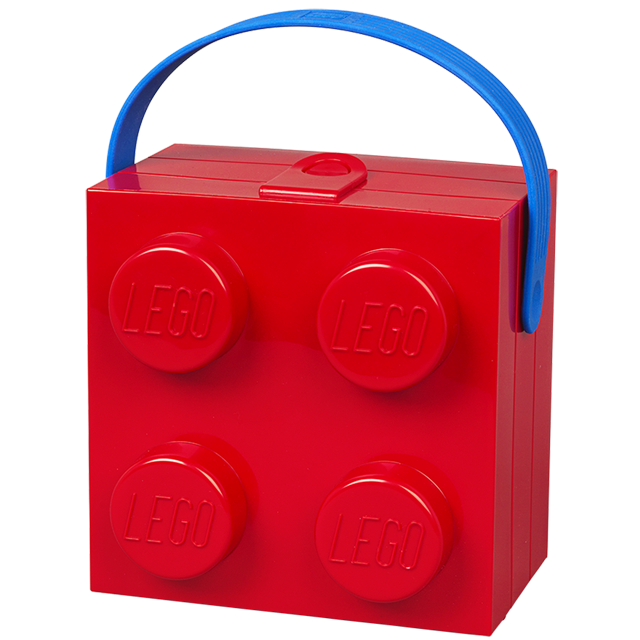 LEGO box s rukojetí 166 x 165 x 117 mm - červená