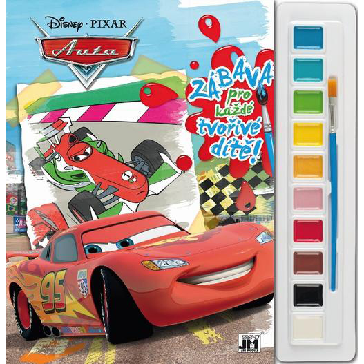 Omalovánky s barvami A4 - Disney Auta