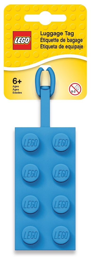 LEGO Jmenovka na zavazadlo - kostka 2x4, modrá