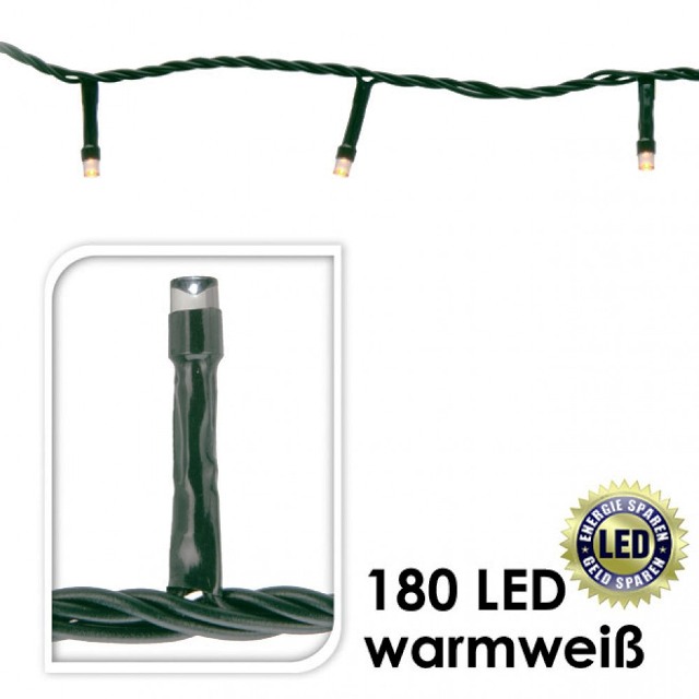 Vánoční světelný řetěz venkovní a vnitřní LED diod 180, teplá bílá
