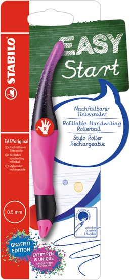 EASYoriginal Graffiti Edition R magenta ergonomicky tvarovaný roller speciálně pro praváky