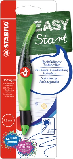 EASYoriginal Graffiti Edition R zelená ergonomicky tvarovaný roller speciálně pro praváky