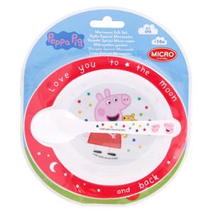 Stor Dětská jídelní sada Micro Peppa Pig 2ks