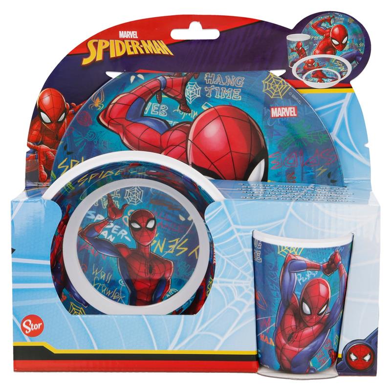 Stor Dětská jídelní sada Spiderman 3ks