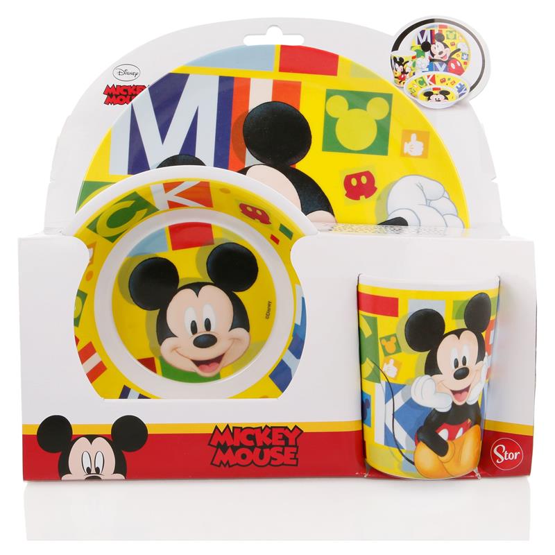 Stor Dětská jídelní sada Mickey Mouse 3ks