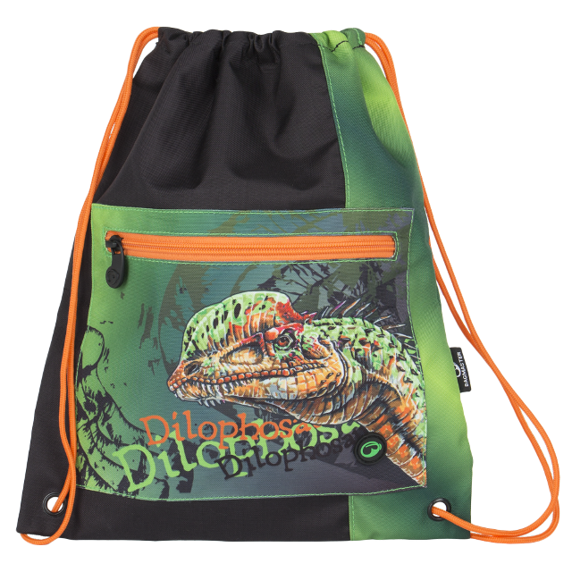 Bagmaster klučičí sportovní vak s dinosaurem SHOES BAG POLO 6 B GREEN/ORANGE