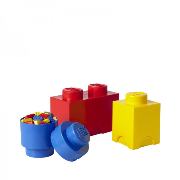 LEGO úložné boxy Multi-Pack 3 - 4002 (červená) + 4030 (modrá) + 4001 (žlutá)